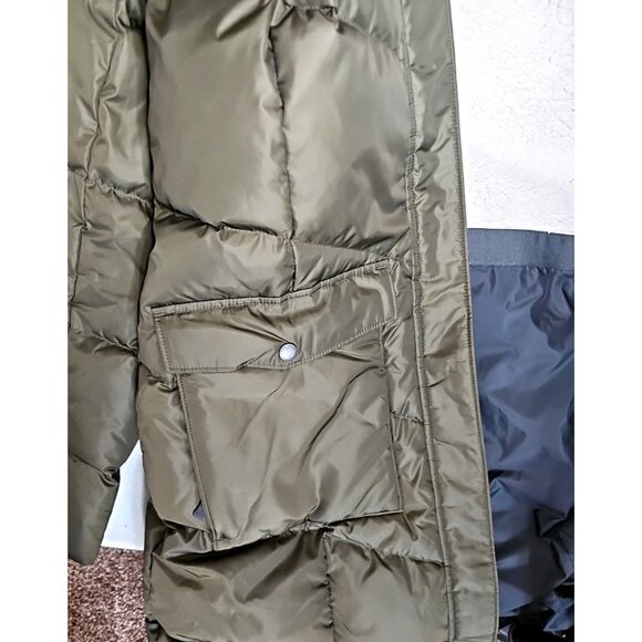Eddie Bauer Lodge Cascadian Down Parka Jacket Womens TXL Winter Sherpa Fur GRN - Picture 10 of 12